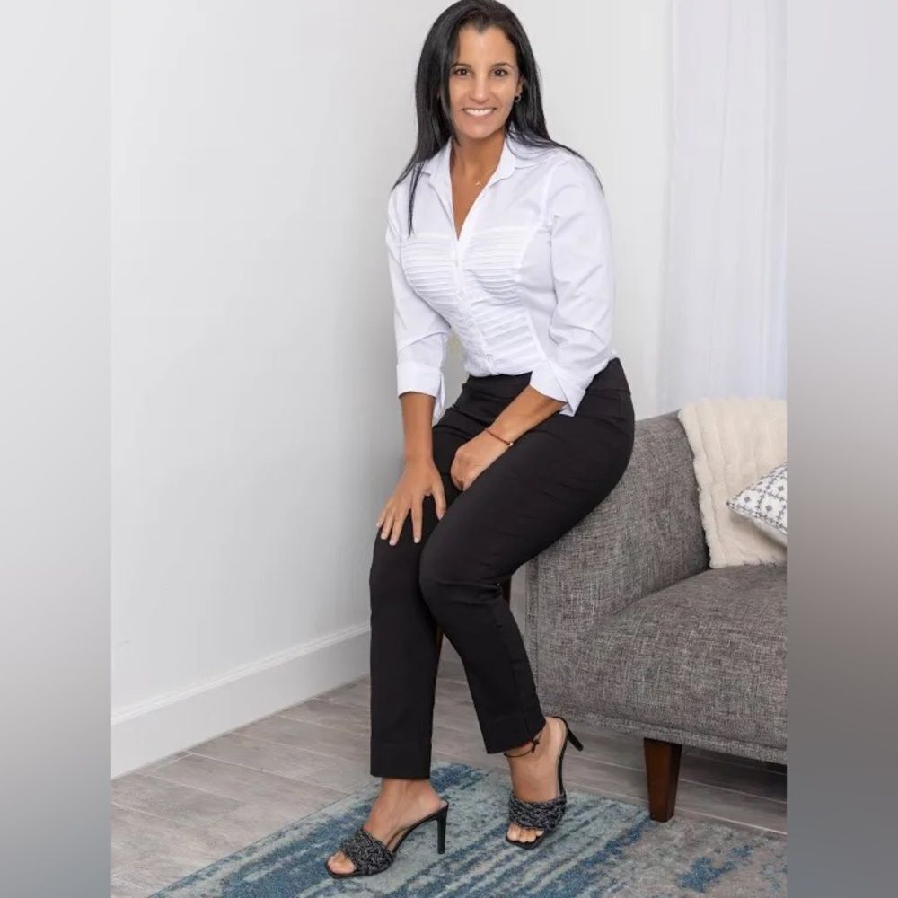 Zac And Rachel Woven and Knit Pleated front button down shirt